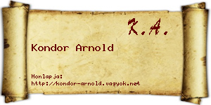 Kondor Arnold névjegykártya