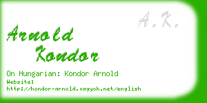 arnold kondor business card